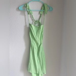 Free People Lime Green Mini Linen Dress
